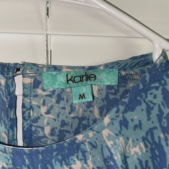 KARLIE Blue Snakeskin Top - Picture 1 of 5